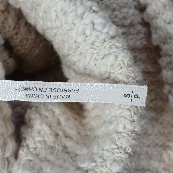 FREE PEOPLE BIG EASY COWL NECK SWEATER,  CREAM, OVERSIZED WOMENS SMALL - Picture 7 of 10